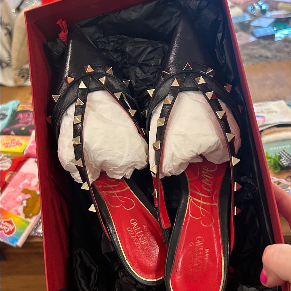 Valentino Garavani Black Studded Heels
